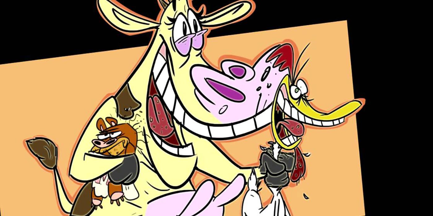 A promotional still for the Cartoon Network show Cow and Chicken.