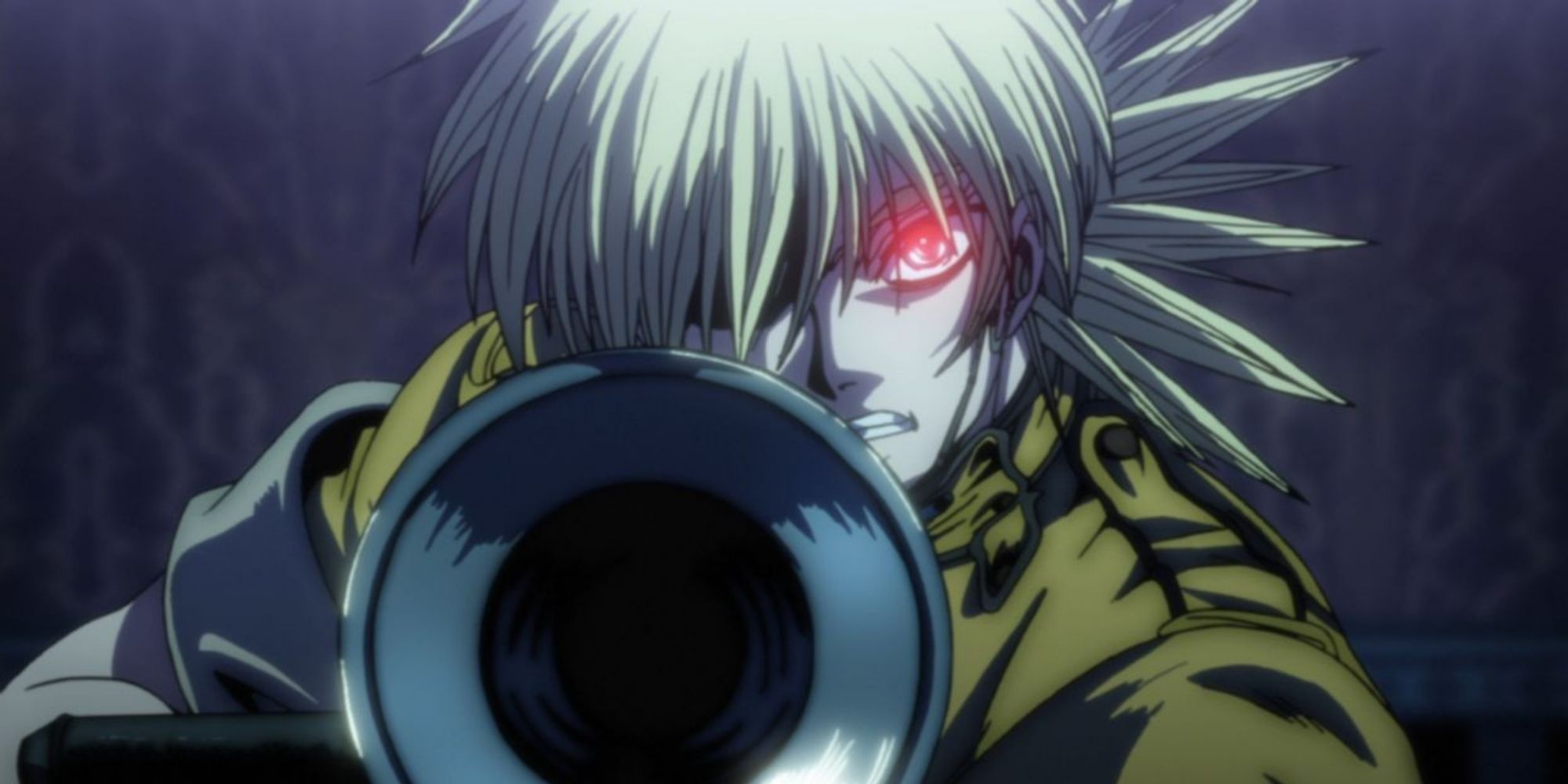 Seras Victoria aiming a gun ahead in Hellsing Ultimate