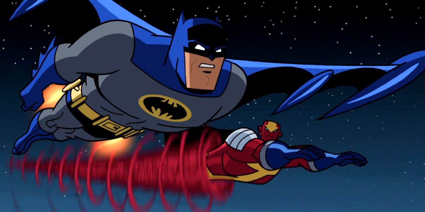 Batman and Red Tornado in the Batman: The Brave and the Bold TV show.