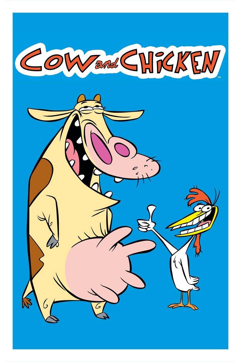 Cow and Chicken smile in a poster for the series